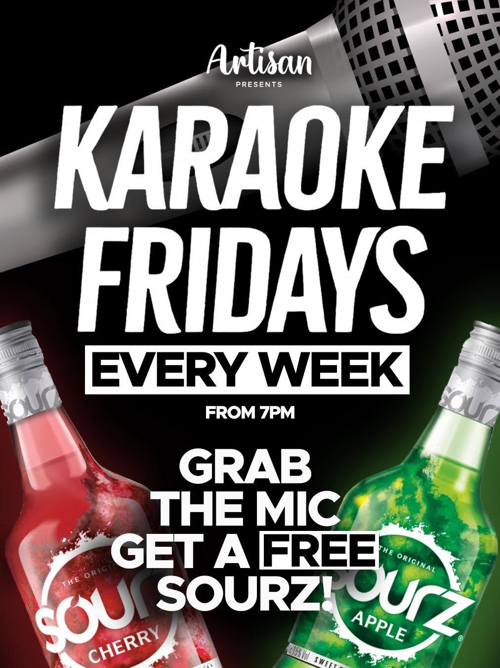 Karaoke Fridays campaign design for social media and signage